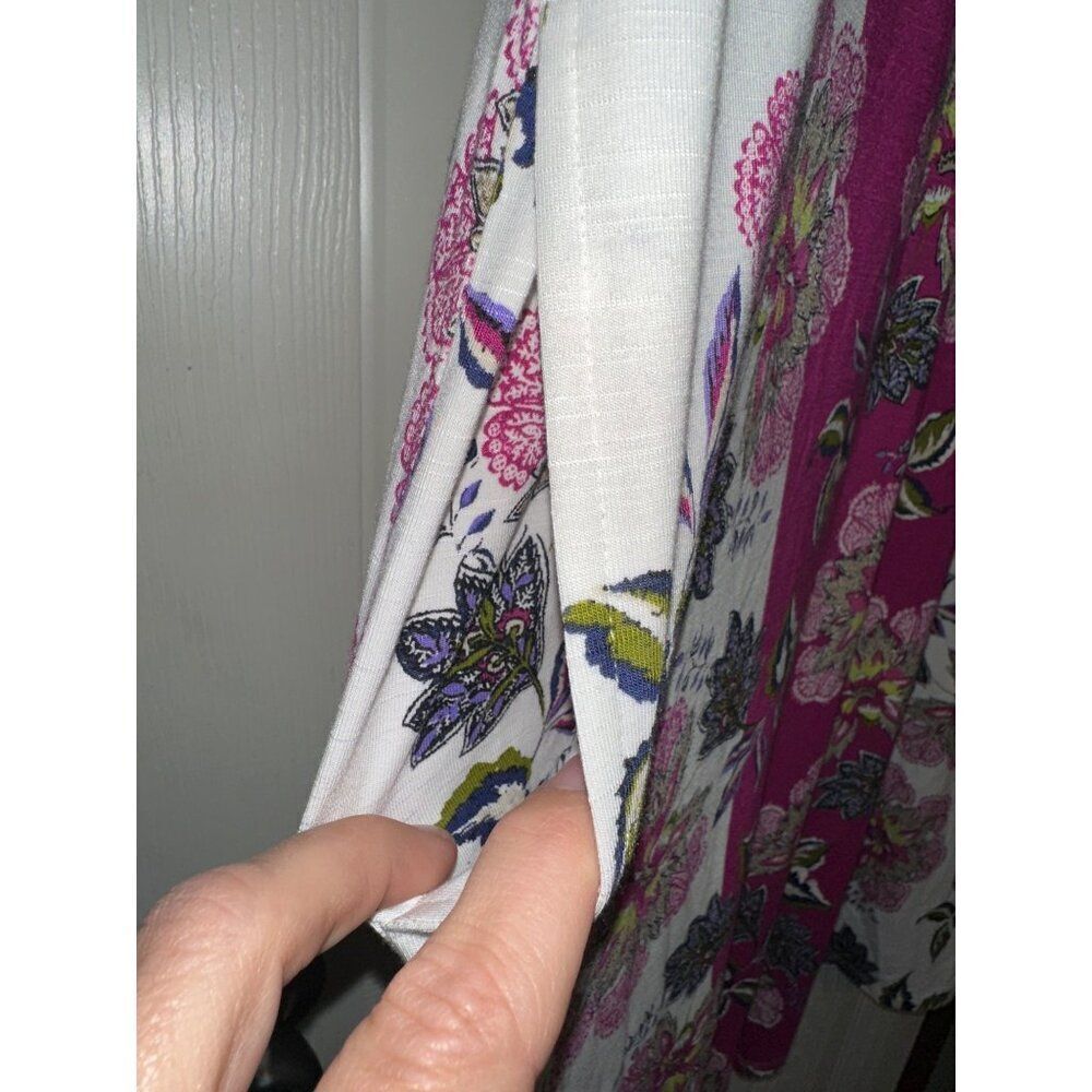 J. Jill Floral Colorblock DressโV Neck Sleeveless Side Pockets Stretch Size Smal - Picture 7 of 13